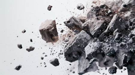 Pile of crushed charcoal isolated on white background, top view.の素材