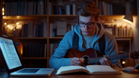 A person studying with flashcards for an upcoming exam, reinforcing key conceptsの素材