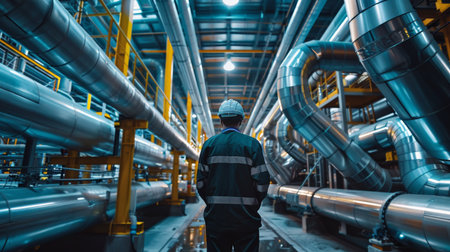 Bei Ying  of an engineer in the corridor of the factoryの素材