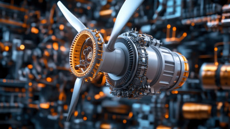 Overlapping footage of a wind turbine and industrial machinery, symbolizing the shift to renewable energyの素材