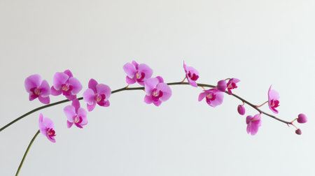 Purple orchids on a white background, close-upの素材