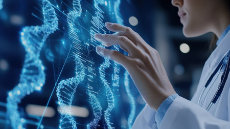 Doctors and nurses discussing medical technology Medicine doctor touching medical global network, Computing electronic medical record. DNA.の素材