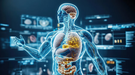 the digestive system. The organs in the digestive system are the esophagus, stomach, small intestine, large intestine, and rectum. The digestive system helps break down food and absorbの素材