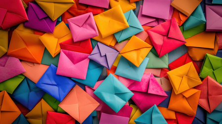 Marketing and business ideas through email, email or newsletter. email marketing or newsletter concept, sending e-mails bright colorsの素材