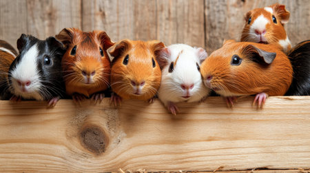 A pen of guinea pigs being bred for the pet trade, where they hold a high market valueの素材
