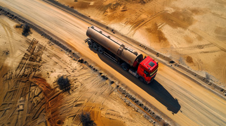 The image shows a pipeline in the desert.の素材