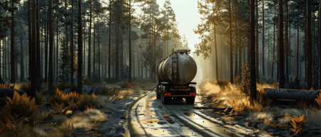 Locomotive in the middle of the forestの素材