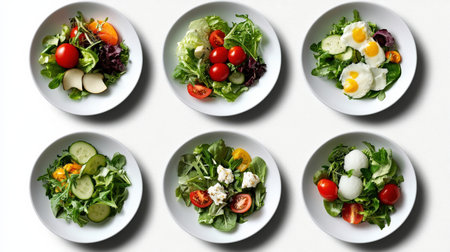 A step by step visual on how to make a salad with fresh ingredients.の素材