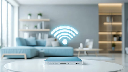A guide on how to set up a home Wi-Fi network.の素材