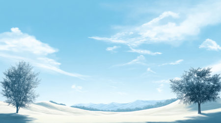 A step-by-step visual on how to draw a simple landscapeの素材