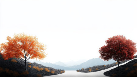 A step-by-step visual on how to draw a simple landscape.の素材