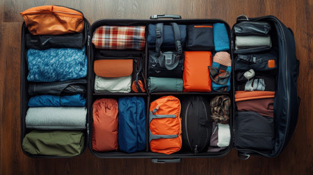 A guide on how to pack a suitcase efficiently for travel.の素材