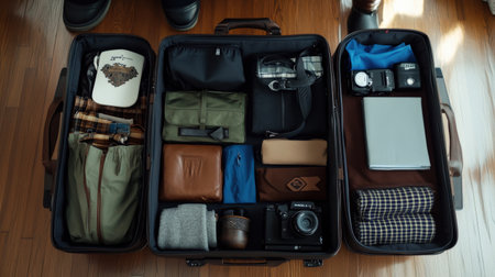 A guide on how to pack a suitcase efficiently for travel.の素材