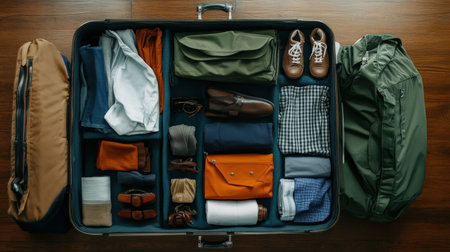 A guide on how to pack a suitcase efficiently for travel.の素材