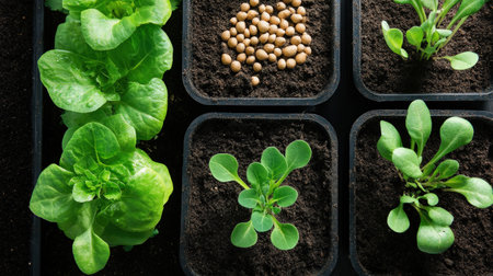 A step-by-step visual guide on how to start a garden from seeds.の素材