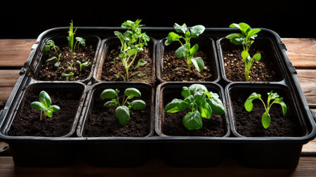 A step-by-step visual guide on how to start a garden from seeds.の素材