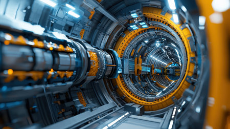 Luxury robot mining in advanced tunnel systems, featuring precision tools and AI-driven controlの素材