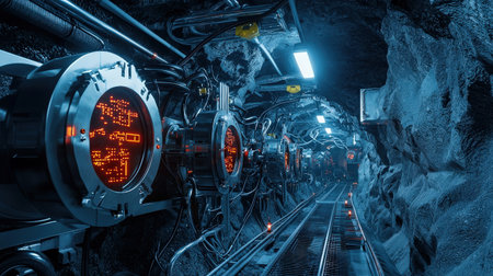 The interior of the mine, tangshan city, hebei province, China.の素材