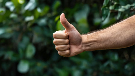 a hand giving a thumbs-up as positive feedback.の素材