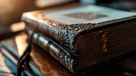 A close-up of a book, with the words 'Once Upon a Time' written in bold at the top of the pageの素材