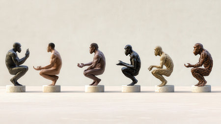 The development of language and communication in human evolution.の素材