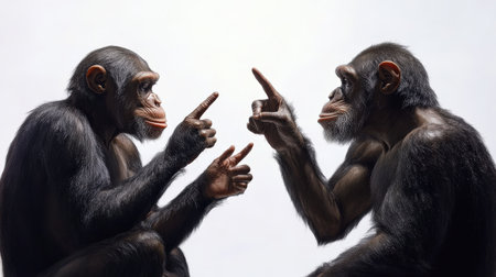 The development of language and communication in human evolution.の素材