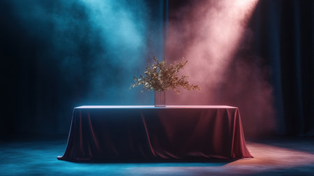 Mystical a magic table. gold neon tonesの素材