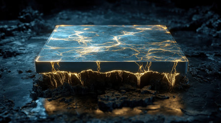 Mystical a magic table. gold neon tonesの素材