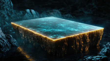 Mystical a magic table. gold neon tonesの素材