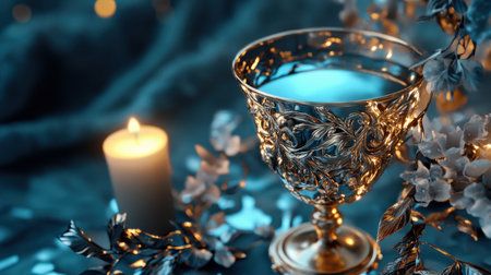 Mystical a magic table. gold neon tonesの素材