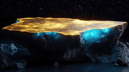 Mystical a magic table. gold neon tonesの素材