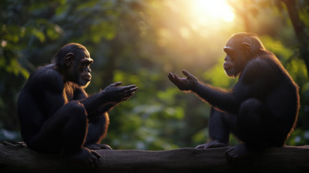 The development of language and communication in human evolution.の素材