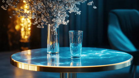 Mystical a magic table. gold neon tonesの素材