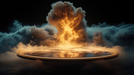 Mystical a magic table. gold neon tonesの素材