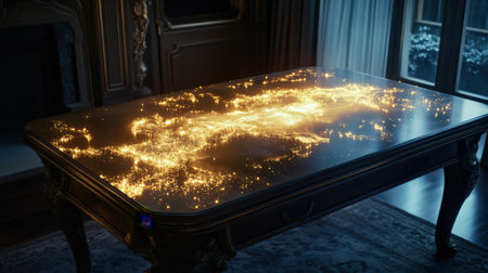 Mystical a magic table. gold neon tonesの素材