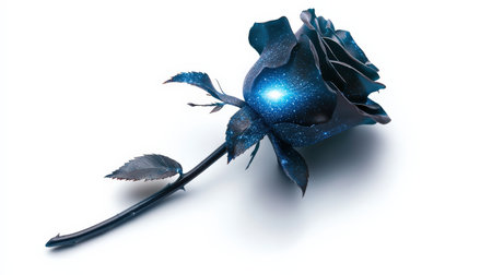 "Neon blue enchanted rose, isolated on white, magical for fantasy and fairy tale themes --ar 16:9 --quality 2 --personalize jkuoppj --v 6.1 Job ID: d5c34a18-c930-4ea4-bc77-90c40c374fdbの素材