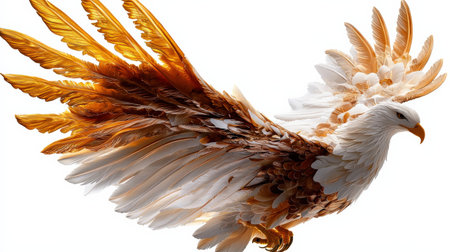 Phoenix talon isolated on white, intricately detailed, ideal for mythical and magical brandingの素材