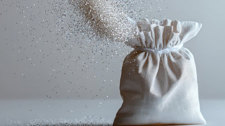 Fairy dust pouch isolated on white, sparkling and whimsical, perfect for enchanting designsの素材