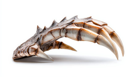 Crab claws isolated on white background. Clipping path included.の素材