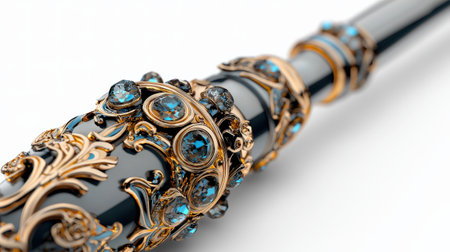 Magic wand isolated on white background, intricate details and enchanted design, perfect for fantasy-themed use, commercial-readyの素材