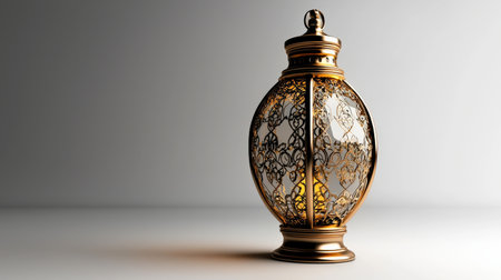 Mystical lantern isolated on white, soft glow and antique design, ideal for enchanted scenesの素材