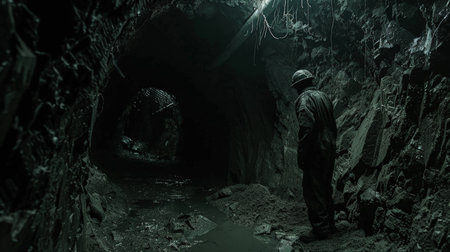 A dark and mysterious mine.の素材