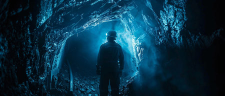 Mystical blue ice cave.の素材