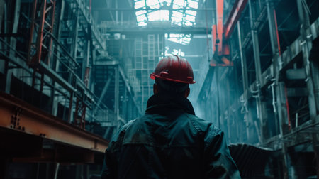 The brave firefighter walks through the burning building.の素材