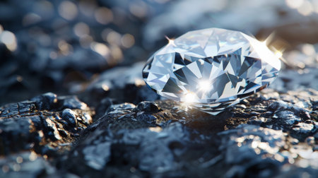 A beautiful diamond sparkles in the rough.の素材