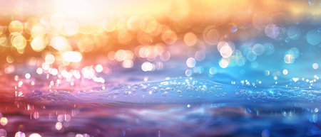 abstract water background with bokeh defocused lights and shadowの素材