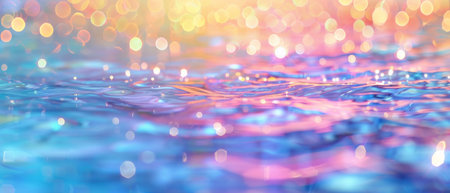 Abstract bokeh background of water surface. Colorful bokeh background.の素材