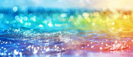 Abstract background with bokeh defocused lights and water splashesの素材