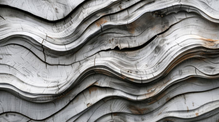 A wooden wall with wavy patterns.の素材