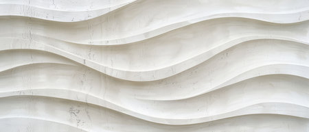 A seamless texture of a white marble wall with a wavy pattern.の素材